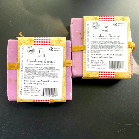 Be Well Cranberry Bar Soap. Set of Two. NWT 💜 - Picture 2 of 2